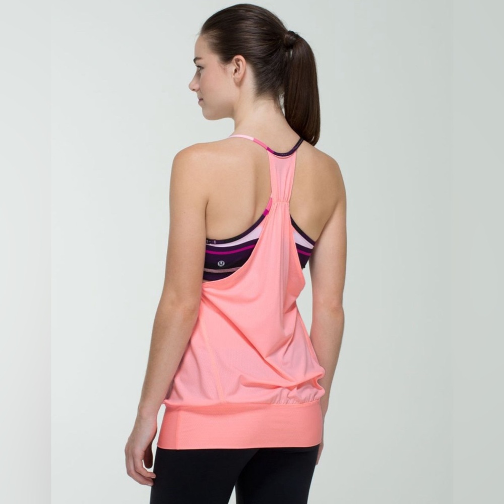 30 Lululemon No Limits Tank in Bleached Coral / Assorted Stripe Bleached Coral